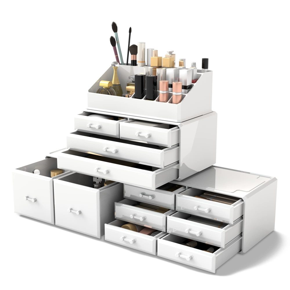 Makeup Cosmetic Organizer Storage Drawers Display Boxes Case With 12 Drawers👋